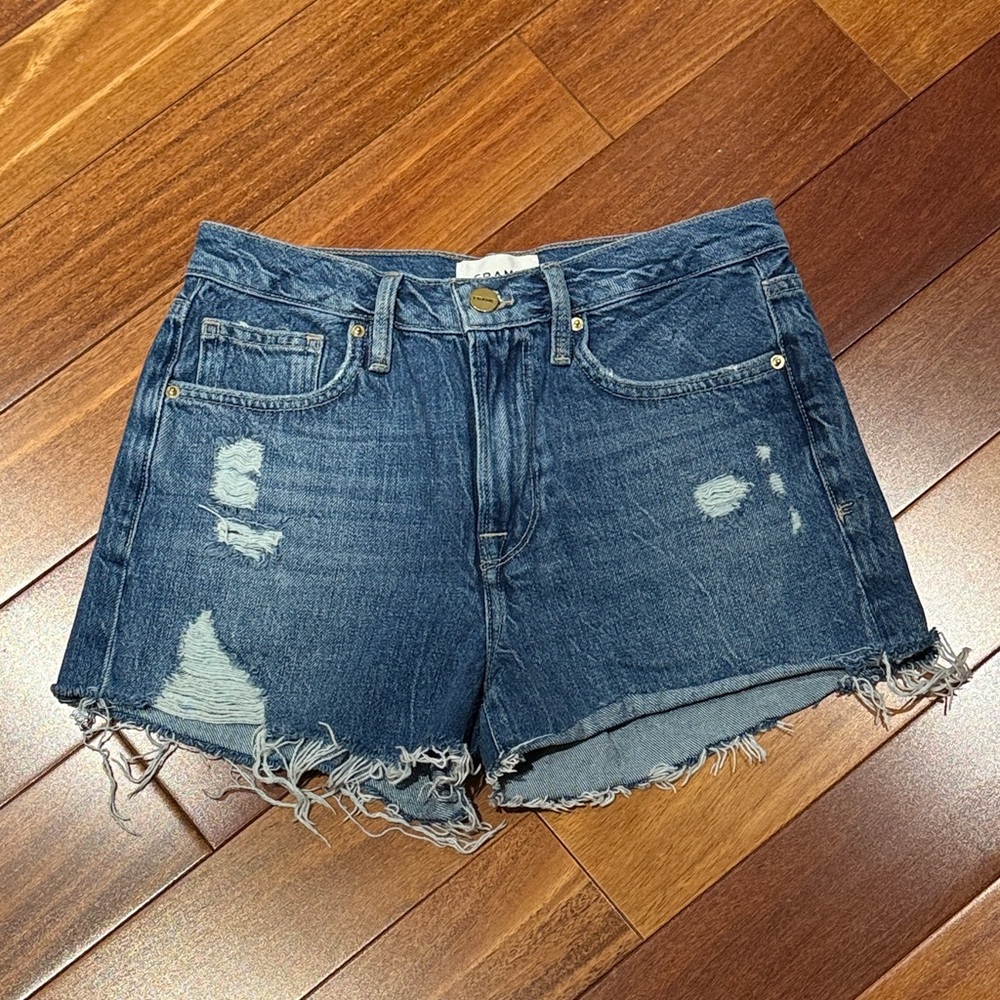 Frame Denim Distressed Jean Shorts